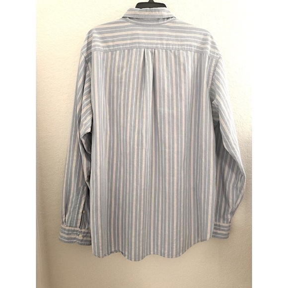 Vtg Ralph Lauren Men's Shirt XXL Blue Striped Logo Business Casual Grandpacore - Picture 5 of 10